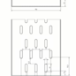 Versandmetall Onderdeel Bangkirai goot van 1,5 mm, blank aluminium, voor afvoerkanalen inlaatbreedte 145 mm
