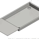 Versandmetall Receveur de douche en acier inoxydable, 2 parties { R4A }, épaisseur du matériau 1,5 mm, coupe INTERNE K320, dimensions intérieures 818x680 mm (plus bord 30 mm), hauteur 40 mm, 2 trous d'évacuation