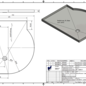 Versandmetall RVS douchebak, douchebak { R3A } 1,5mm, BINNENKANT snede K320, afmetingen 915x750mm, hoogte 30mm 1 afvoergat volgens schets, geen omlopende rand! , bekroning ca. 10 mm, afronding volgens schets