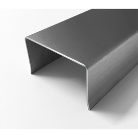 Versandmetall RVS schuttingafdekprofiel U-profiel binnen 35 mm 1.4301 geborsteld/geslepen korrel 320