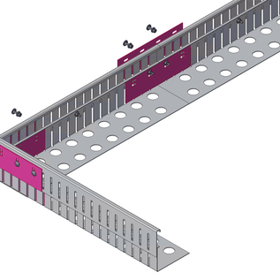 Versandmetall Bande de gravier aluminium réglable en hauteur 1.4301 hauteur 70-110mm - pliée à 90 °