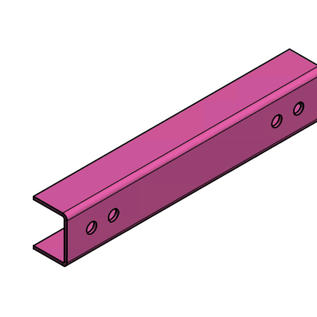 Versandmetall Renforcement gouttière Bangkirai en inox - pour grille à fente largeur d'entrée 145mm