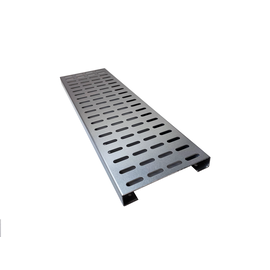 Versandmetall Bangkirai gootblad van 1,5 mm naturel aluminium voor afvoerkanalen inlaatbreedte 145 mm