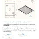 Versandmetall Speciale roestvrijstalen douchebak, douchebak { R3A } materiaaldikte 1,5 mm, BINNENKANT uitsparing K320, afmetingen 670x580 mm afvoergaten volgens schets, hoogte 30 mm