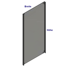 Versandmetall RVS achterwand voor brandhoutrekmodule, geborsteld/gesneden korrel 320 - diverse maten