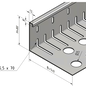 Versandmetall RVS 1.4301 kiezelstop, groot, geperforeerd -90°