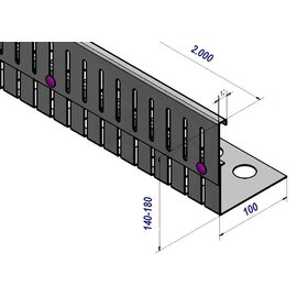 Versandmetall Kiesfangleiste Aluinium höhenverstellbar Höhe 140-180mm
