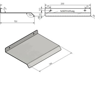 Versandmetall Wetterschutz, kleines Pultdach mit Abtropfkante aus 1,5mm starkem Aluminium einseitig anthrazit für Schalter, Wallbox, Briefkasten.