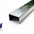 Versandmetall RESTERENDE VOORRAAD [7B] U-profiel van gevouwen RVS, materiaaldikte 1mm axcb 20x25x20 mm, lengte 2000 mm IIID spiegellook