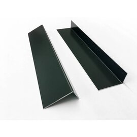 Versandmetall Speciale hoek uit 1,0 of 1,5 mm aluminium, eenvoudig gevouwen, oppervlak eenzijdig BUITEN antraciet stripcoat (vergelijkbaar met RAL 7016) 175x175mm, lengte 2000mm (2,0 mtr)