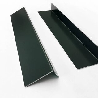 Versandmetall Speciale hoek uit 1,0 of 1,5 mm aluminium, eenvoudig gevouwen, oppervlak eenzijdig BUITEN antraciet stripcoat (vergelijkbaar met RAL 7016) 175x175mm, lengte 2000mm (2,0 mtr)