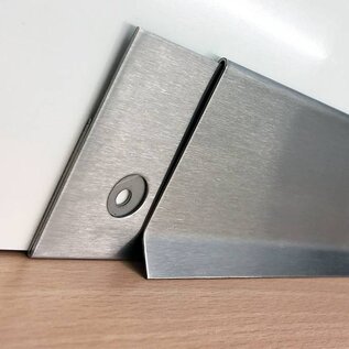 Versandmetall Set économique 120 mètres (48 x 2500 mm) SLF-2, profilé de base de 60 mm de haut en acier inoxydable, avec feuillure pour une fixation facile, surface d'un côté avec grain de broyage 320 incl.