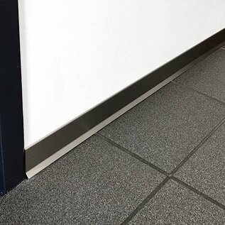 Versandmetall Set économique 120 mètres (48 x 2500 mm) SLF-2, profilé de base de 60 mm de haut en acier inoxydable, avec feuillure pour une fixation facile, surface d'un côté avec grain de broyage 320 incl.