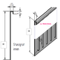 Versandmetall Parties supérieures spéciales pour bande de protection contre les graviers, réglables en hauteur en acier inoxydable 1.4301 H = 220 mm L = 2000 mm - plié à 90°