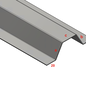 Versandmetall Profil Omega 20, pont de câbles en acier inoxydable avec 4 plis, surface avec meulage d'un côté, grain 320, longueur 2 m