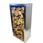 Versandmetall Module de support à bois de chauffage, en acier inoxydable de 1,5 mm, grain brossé/coupé 320 - différentes tailles