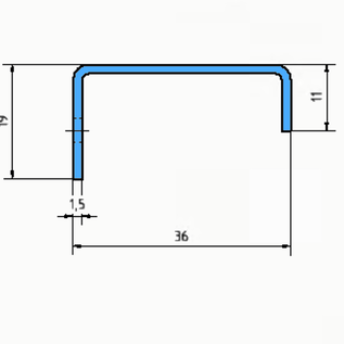 Versandmetall Stabiele roestvrijstalen handgreeplijst, variant 1: meubelgreep, ladegreep, randgreep