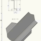 Sonder Edelstahlblende, Oberfläche einseitig geschliffen K320, mit Schutzfolie, Maße 45x29x ca. 1020mm, t= 1,0 mm - nach Skizze