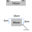 Versandmetall -Set [ ca 12,6mtr ] Mauerabdeckung aus 1mm Alu anthrazit ( RAL 7016) Breite 350mm a/b 40/60mm  1St  2,0m,  4St 2,5m,  6St  Verbinder, 2 Endstück, 2x 90° Ecke
