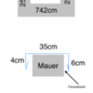 Versandmetall -Set [ ca 12,6mtr ] Mauerabdeckung aus 1mm Alu anthrazit ( RAL 7016) Breite 350mm a/b 40/60mm  1St  2,0m,  4St 2,5m,  6St  Verbinder, 2 Endstück, 2x 90° Ecke