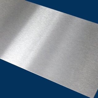 Tôle d'acier inoxydable V4A découpée (1.4571), 1000x1000mm, épaisseur 2,0mm, meulage unilatéral K320