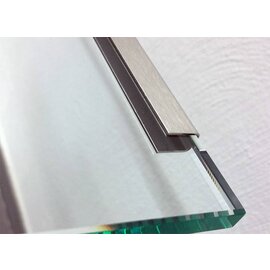 Versandmetall Glasrandprofiel U-profiel RVS V4A tot L = 1000mm 14x11x14mm (binnenmaat 9mm)