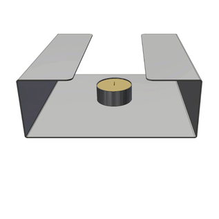 Versandmetall Eendelige roestvrijstalen warmer, voor 2 theelichtjes, voor het warmhouden van thee- of koffiepotten