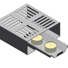 Versandmetall Réchaud en 2 parties en acier inoxydable, 15x15x5,5 cm pour 2 bougies chauffe-plat