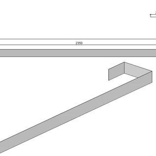 Set van 6 basispanelen, 2350/300/200 x100 mm eenzijdig geslepen K320, plaatdikte 1,5 mm, hoeken gelast volgens 2350, gebeitst (siernaad)