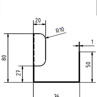 Versandmetall Étagère à épices, étagère de placard, profondeur 76 mm, en acier inoxydable de haute qualité rectifié d'un côté (grain 320)