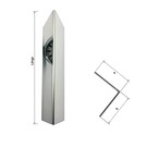 Versandmetall Speciale set van 60 hoekbeschermingshoeken, modern met punt, enkelzijdig geslepen, gemaakt van roestvrij staal, oppervlakte spiegelafwerking 2R (IIID) 40x40mm, plaatdikte 1mm