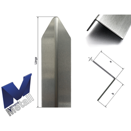 Versandmetall Speciale set [60 stuks] Hoekbeschermingshoek modern met punt enkelsnijdend, 40x40x1mm lengte 1500mm gemaakt van roestvrij staal, oppervlak aan één zijde met slijpkorrel 320