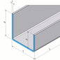 Versandmetall Jeu (35m = 14x2,5m) profilé spécial U 1,5mm inox EXTERIEUR grain 320 axcxb axcxb 20x22x10mm longueur 2500mm