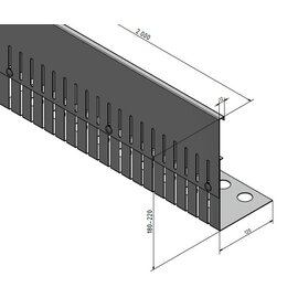 Versandmetall Grindvangrail aluminium in hoogte verstelbaar hoogte 180-220mm