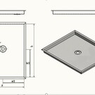 Versandmetall Spécial - Receveur de douche en acier inoxydable 2 pièces, receveur de douche {R3A} 1,5 mm, ponçage INTÉRIEUR K320, dimensions avec bord : 700x700 mm, hauteur 80 mm, bord périphérique 20 mm, évacuation au milieu
