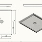 Versandmetall Speciaal - 2 stuks RVS douchebak, douchebak {R3A} 1,5mm, BINNENslijping K320, afmetingen inclusief rand: 700x700mm, hoogte 80mm, rondom rand 20mm, afvoer in het midden