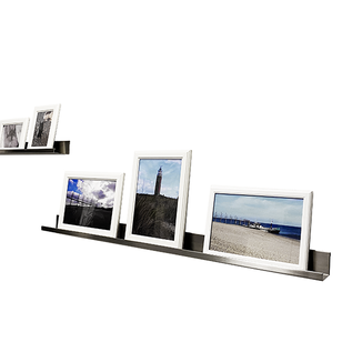 Versandmetall Lange (150cm) RVS schilderijlijst V2, fotobord, kruidenrek, van hoogwaardig RVS met verborgen bevestiging, aan beide zijden geslepen (korrel 320)