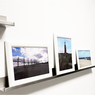 Versandmetall Lange (150cm) RVS schilderijlijst V2, fotobord, kruidenrek, van hoogwaardig RVS met verborgen bevestiging, aan beide zijden geslepen (korrel 320)
