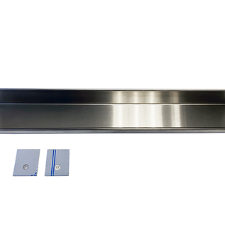 Versandmetall Lange (150cm) RVS schilderijlijst V2, fotobord, kruidenrek, van hoogwaardig RVS met verborgen bevestiging, aan beide zijden geslepen (korrel 320)