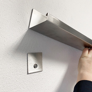 Versandmetall Cimaise longue (150 cm) en acier inoxydable V2, tableau photo, étagère à épices, en acier inoxydable de haute qualité avec fixation dissimulée, rectifiée des deux côtés (grain 320)