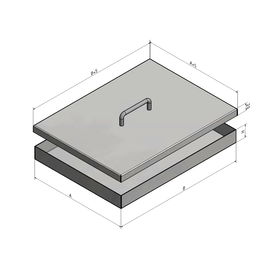 Versandmetall Speciale roestvrijstalen kuip met deksel, { R1 } 1,5 mm, buitenslijping K320 onderste deel (kuip) 200x300mm hoogte 150mm, deksel 205x305x202mm