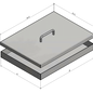 Versandmetall Speciale roestvrijstalen kuip met deksel, { R1 } 1,5 mm, buitenslijping K320 onderste deel (kuip) 200x300mm hoogte 150mm, deksel 205x305x202mm