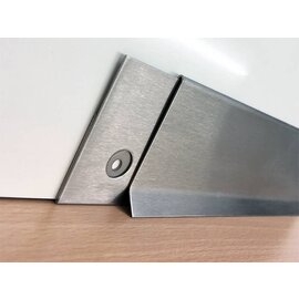 Versandmetall Voordeelset 120 meter (48 x 2500 mm) SLF-2, 60 mm hoog basisprofiel van RVS, met sponning voor eenvoudige bevestiging, oppervlak aan één zijde met slijpkorrel 320 incl. 300 stuks houder/steun voor SLF - Copy