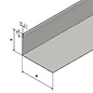Versandmetall Sonderset ( 4tlg. ) Kiesfangleiste  mit Falz  - Edelstahl – ungelocht –90° gekantet. H=120mm B=100mm 1xL=820mm 1xL=1420mm 1xL=1500mm 1x Inneneckverbinder zum kleben/nieten