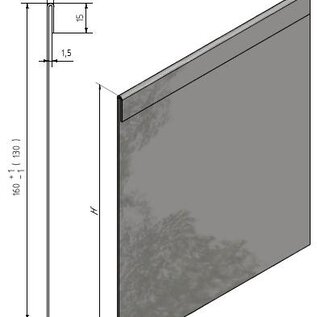 Versandmetall Connector Stabiele gazonrand grindstroken met vouw van aluminium antraciet 160-250mm hoog - Kopie