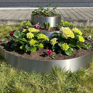 Versandmetall - 3 plantenringen van roestvrij staal, diameter 47cm, 63cm en 94cm