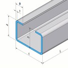 Versandmetall Ensemble spécial 100 mètres (50x2000mm) profilé C en acier inoxydable V4A. Épaisseur de la tôle 1,5 mm 20 x 32 mm, épaisseur 16 mm