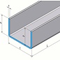 Versandmetall RESTPOSTEN [7A]  EINFASSPROFIL U-Profil aus Edelstahl gebürstet Korn 320 2-fach gekantet Materialdicke 1mm axcxb 16x15x16mm INNEN 13mm, Länge 2000mm
