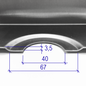 Versandmetall Restanten: RVS douchebak, douchebak {R1} 1,5 mm, BINNENKnip K320, diepte 450 mm, breedte 450 mm, 1 afvoergaatje, hoogte 20mm, - Copy