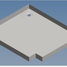 Versandmetall Restanten: RVS douchebak, douchebak {R1} 1,5 mm, BINNENKnip K320, diepte 450 mm, breedte 450 mm, 1 afvoergaatje, hoogte 20mm, - Copy